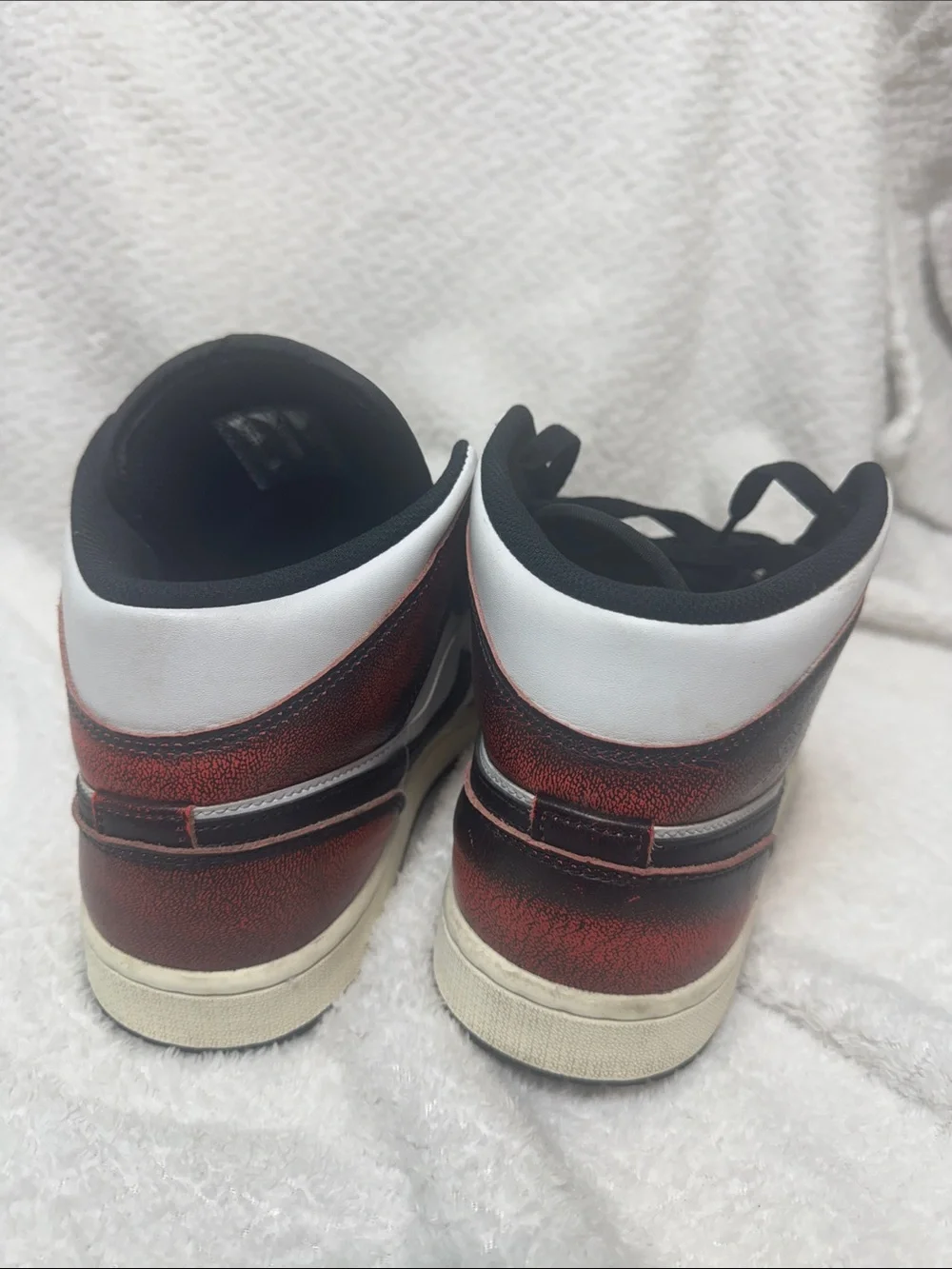 Jordan Men's Black, White & Red High-Top Sneakers